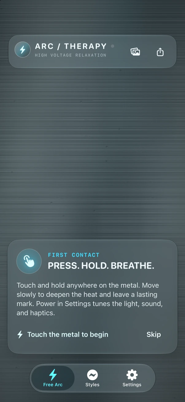 ARC / THERAPY Free Arc screen on iPhone
